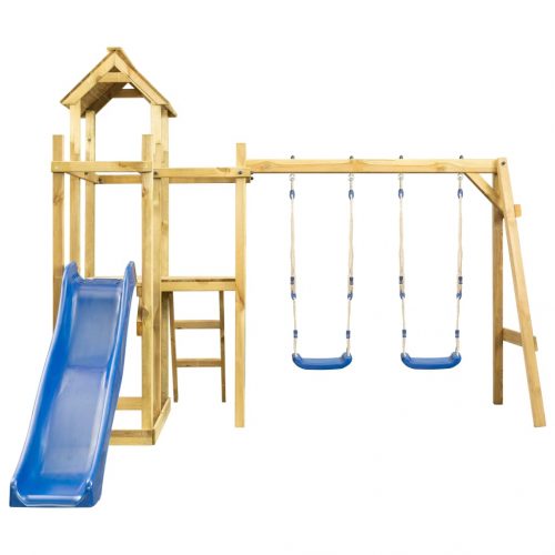 vidaXL Casa de brincar com escorrega baloiço e escada 285x305x226,5 cm