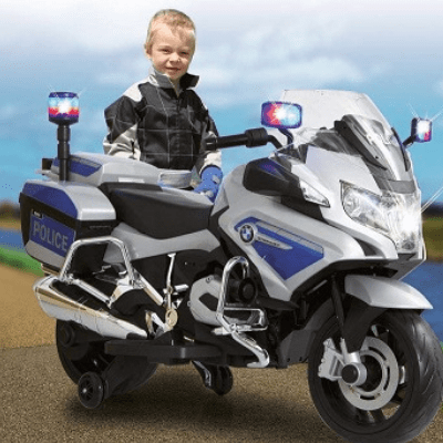 Motocicleta Bmw Police R1200 12V Cinza Rodas De Borracha