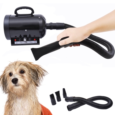 Secador De Pelo 2400 W Para Cães Animais De Estimação + Tubo Flexível 2 5 Metros Preto
