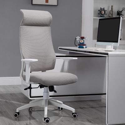 Cadeira Ergonômica Giratória Altura Ajustável E Reclinável Até 120º Posição De Bloqueio 64X61X120 9-128 9 Cm