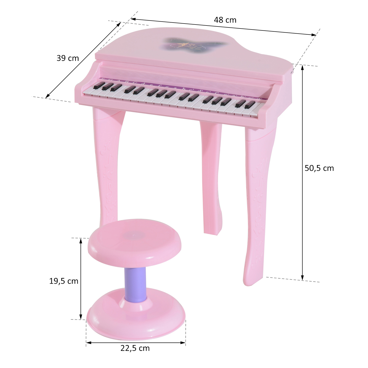 Piano infantil 61 teclas com microfone Multifuncional Órgão