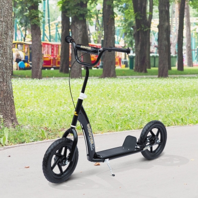 Trotinete Para Crianças Acima De 5 Anos Scooter De 2 Rodas Grandes De 12 Polegadas Com Freio E Guidão Ajustável Em