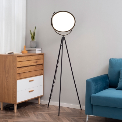 Candeeiro De Pé Moderno Candeeiro De Pé Com Luz Led De 20W Ecrã Giratório Tripé De Metal E Interruptor De Pé Par