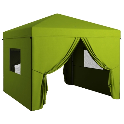 Tenda Dobrável 3X3 M Tenda De Jardim Com 4 Paredes Laterais 2 Janelas De Malha Altura Ajustável Bolsa De Transport