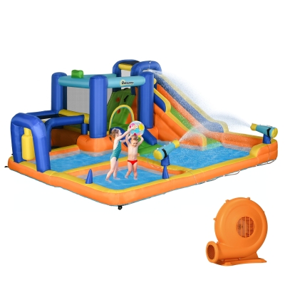 Castelo Insuflável Infantil 7 Em 1 Castelo Insuflável Para Crianças Com Escorrega Piscina Parede De Escalada Insu