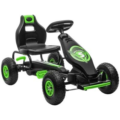 Kart A Pedais Para Crianças 5-12 Anos Kart A Pedais Infantil Com Assento Ajustável Pneus Insufláveis Amortecimento
