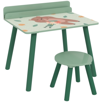 Aiyaplay Mesa E Cadeira Para Crianças Conjunto De 2 Peás De Mesa Infantil Com Cadeira E Prateleira Para Livros Secretária