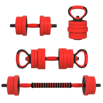 Sportnow Conjunto De Halteres 20Kg 4 Em 1 Conjunto De Pesos Com Kettlebell Barra De Pesos Para Treino De Força Em Casa Giná