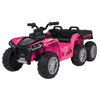 Moto 4, buggy guiador  a bateria criança SPORT TX AATV rosa , 6 rodas, 4x4