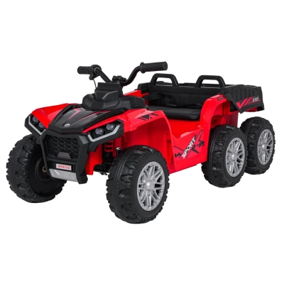Moto 4, buggy guiador  a bateria criança SPORT TX AATV vermelho , 6 rodas, 4x4