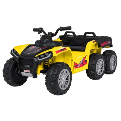 Moto 4, buggy guiador  a bateria criança SPORT TX AATV amarelo , 6 rodas, 4x4